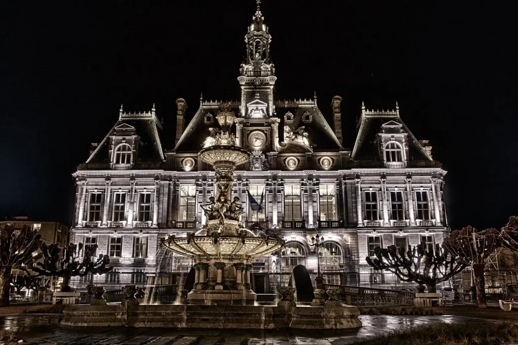 el ayuntamiento Iluminado de Limoges